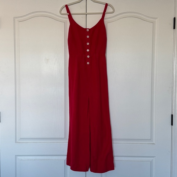 Rails Teresa Jumpsuit in Cayenne Red - Linen Blend - Wide Leg - Size M - Picture 2 of 9